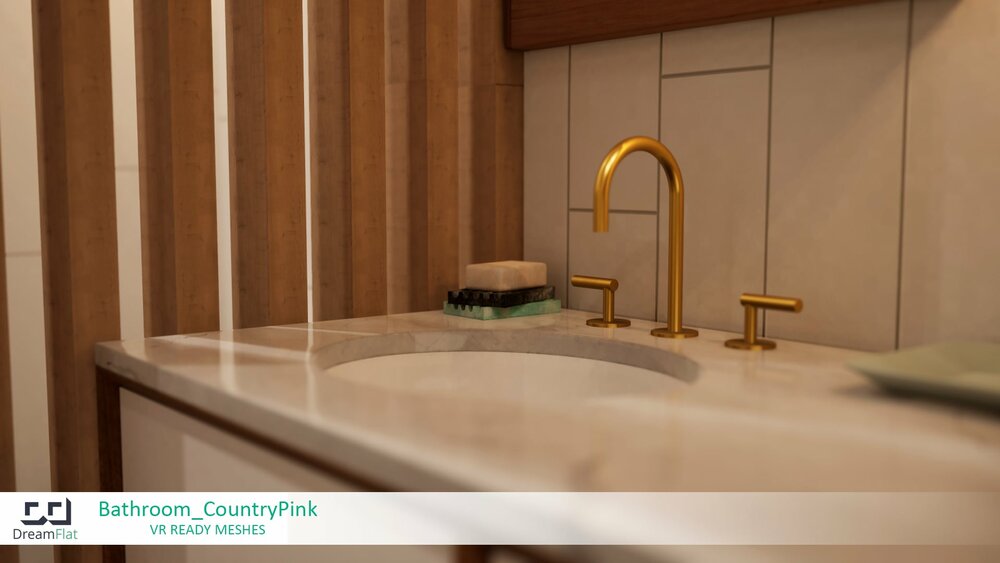 ArchViz Furniture - Bathroom. Country Pink design. 