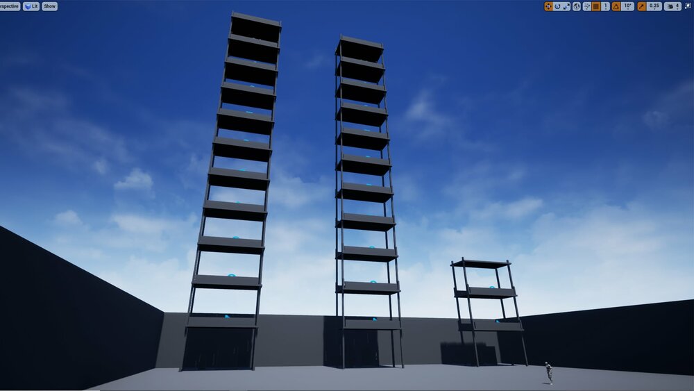 Multi storey Blueprint  elevator & VR 