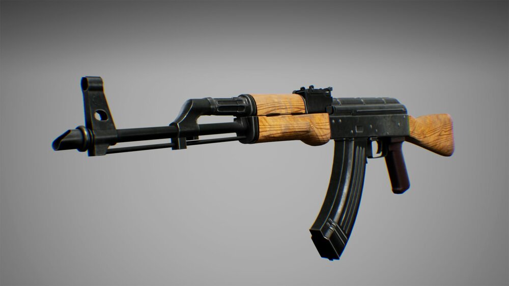 ak47 rifle with character animations FPS/TPS 