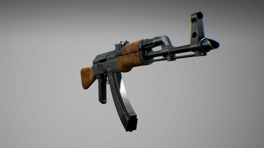 ak47 rifle with character animations FPS/TPS 