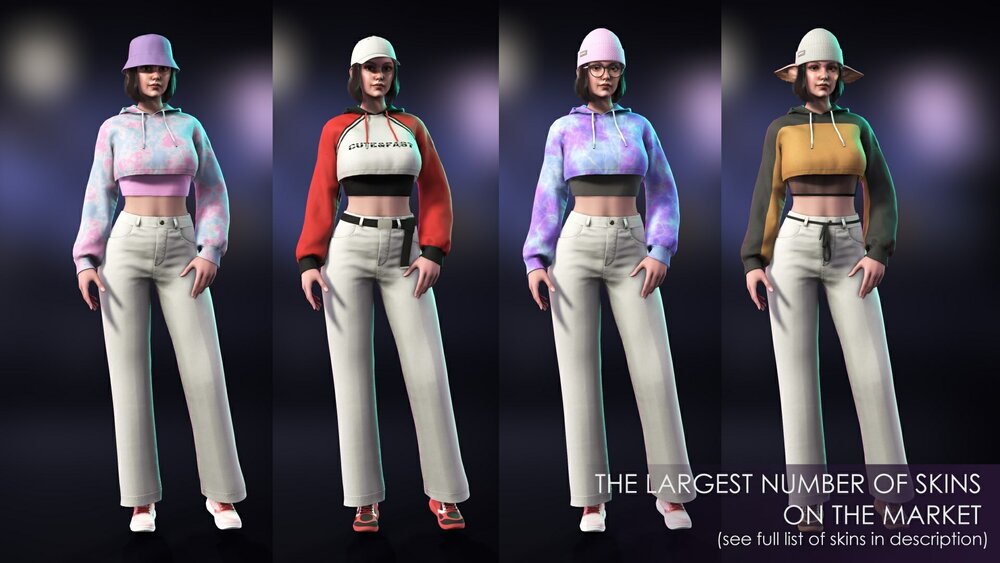 Casual Wear Girls Pack 1 - Streetwear Modern Realistic Stylized Character 