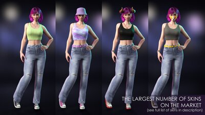 Casual Wear Girls Pack 1 - Streetwear Modern Realistic Stylized Character 