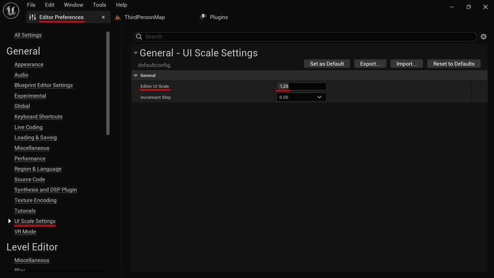 Editor UI Scale 