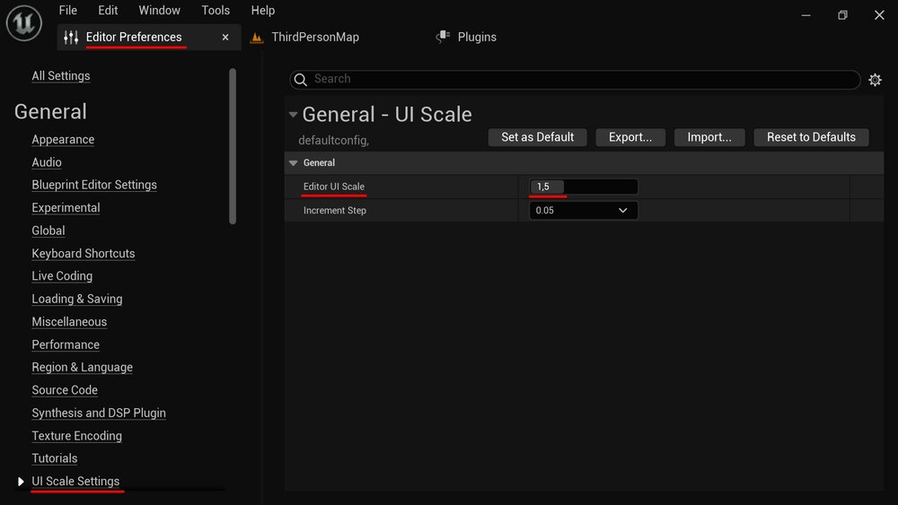 Editor UI Scale 