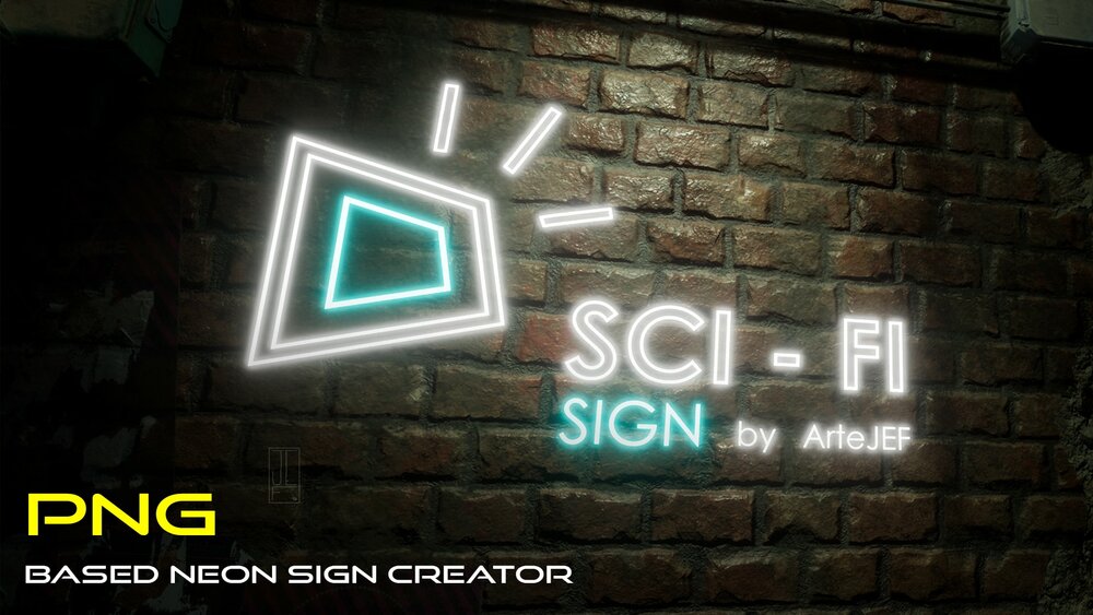 Sci-Fi Sign - PNG based Neon Sign Creator 