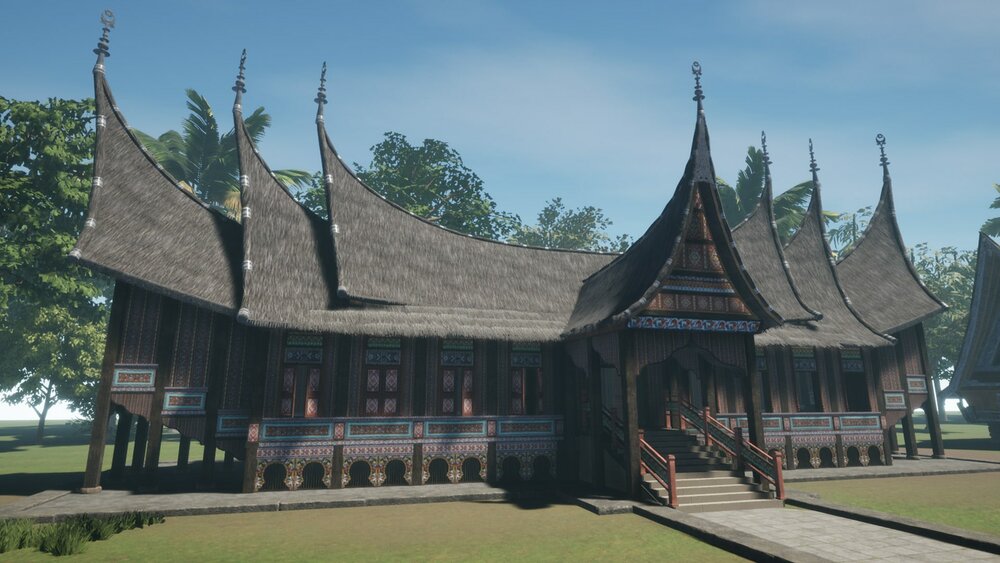 Props for making houses in Southeast Asia, tropical areas (4 types) 