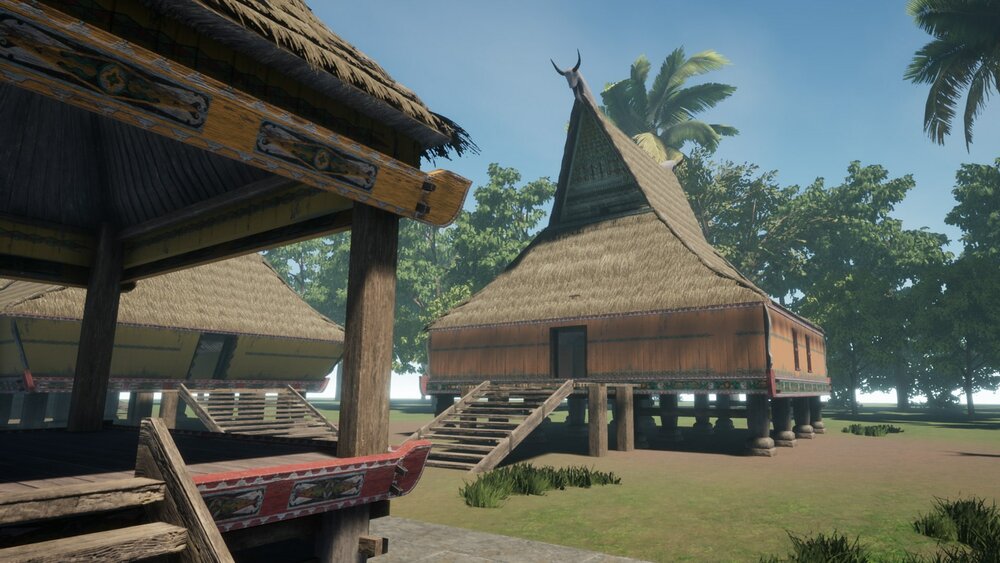 Props for making houses in Southeast Asia, tropical areas (4 types) 