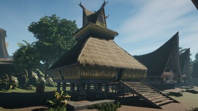 Props for making houses in Southeast Asia, tropical areas (4 types) 