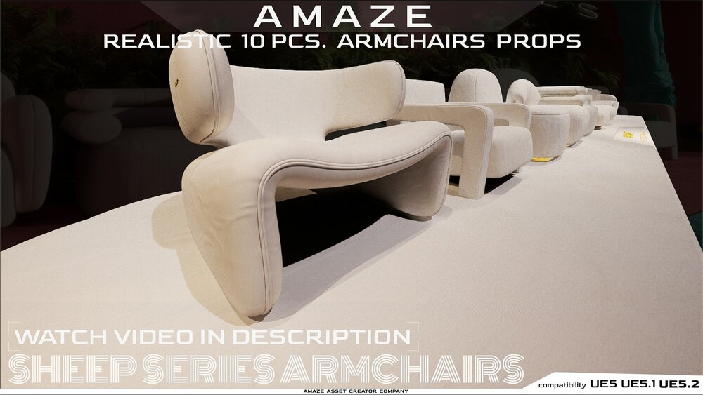 Armchair Realistic Prop Set 1 (Sheep Series) 