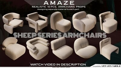 Armchair Realistic Prop Set 1 (Sheep Series) 