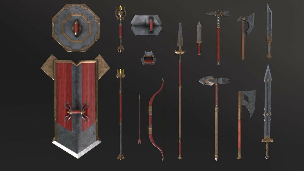 Fantasy Set Of Gnome Weapons 