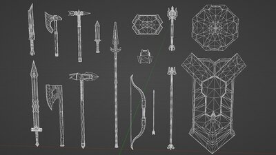 Fantasy Set Of Gnome Weapons 