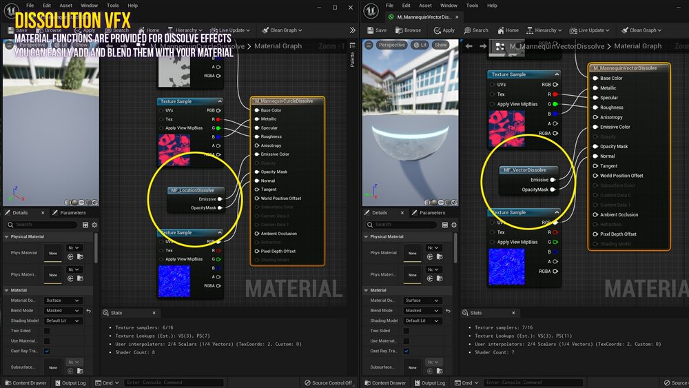 Dissolution VFX Pack using Niagara 