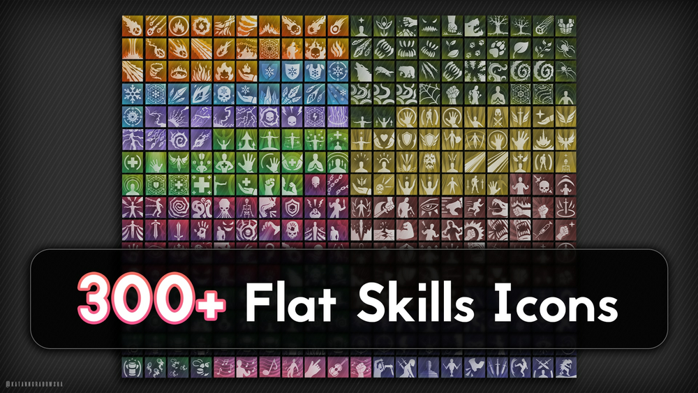 300+ Flat Icons Skills 