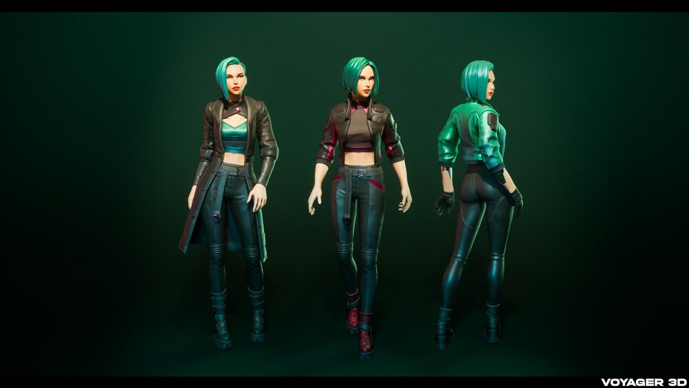 Stylized Cyberpunk Girl 