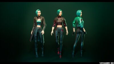 Stylized Cyberpunk Girl 