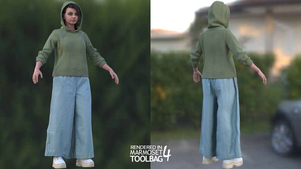 Woman - Casual Outfit 9 - Modular - Rigged 