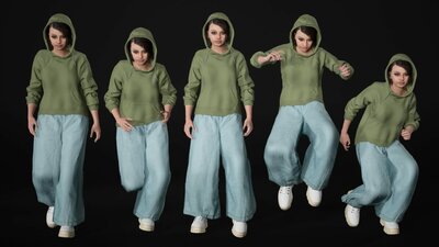 Woman - Casual Outfit 9 - Modular - Rigged 