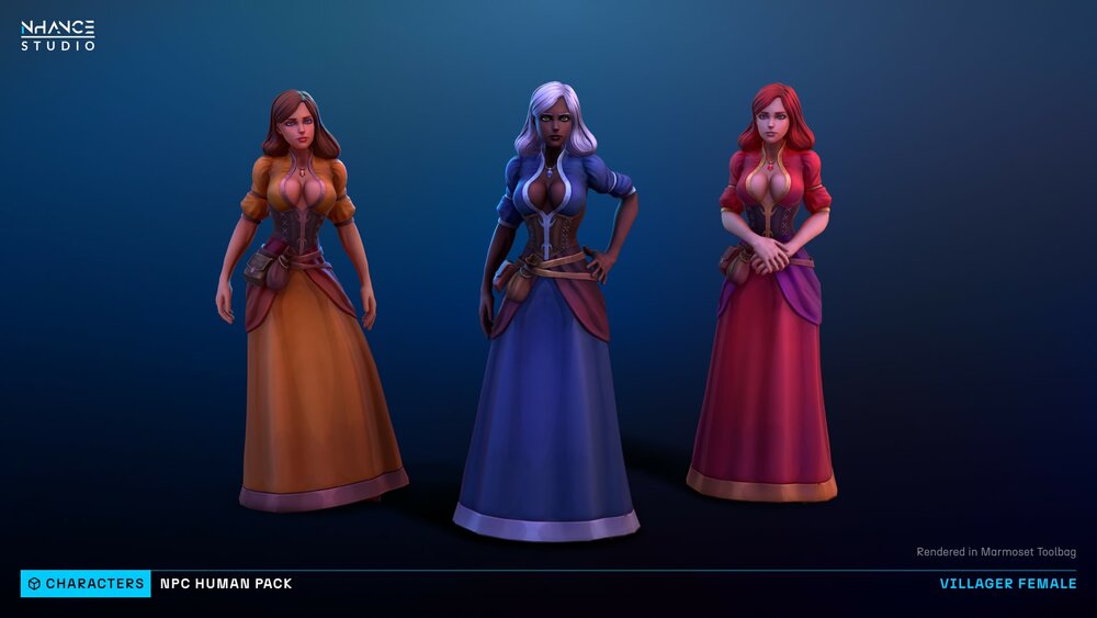 Stylized Fantasy Human NPC Pack 