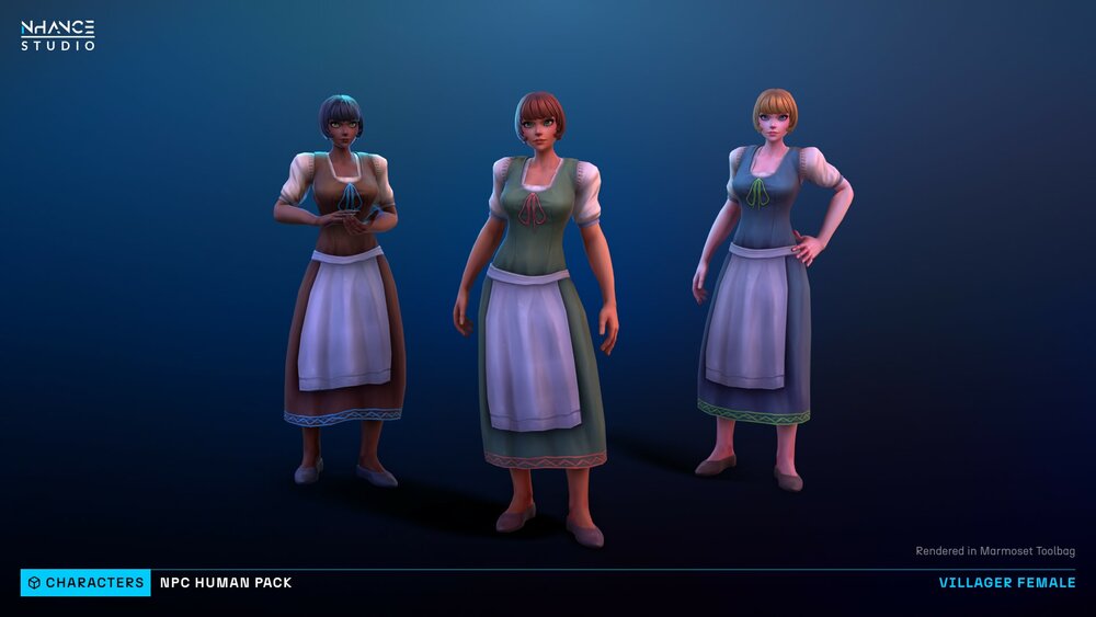 Stylized Fantasy Human NPC Pack 