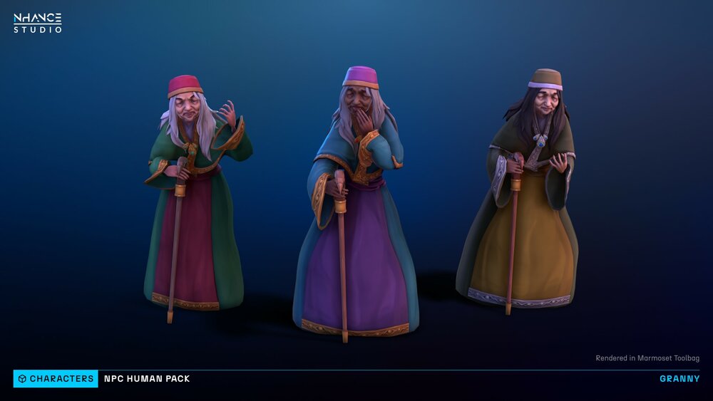 Stylized Fantasy Human NPC Pack 