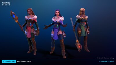 Stylized Fantasy Human NPC Pack 