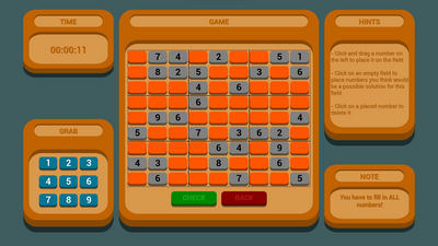 Sudoku Game Example 