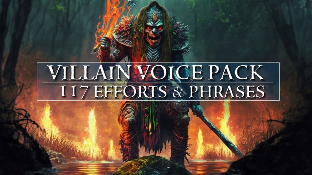 Evil Villain Voice Pack Of 117 Efforts and Phrases 