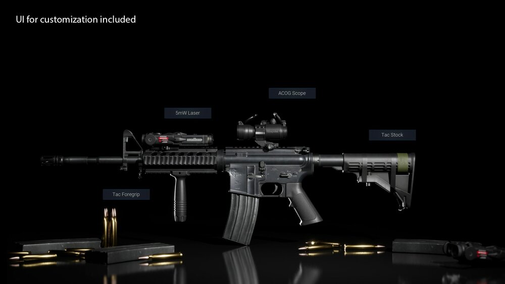 FPS Weapon M4A1 Spec Ops (Modular, Customizable) 