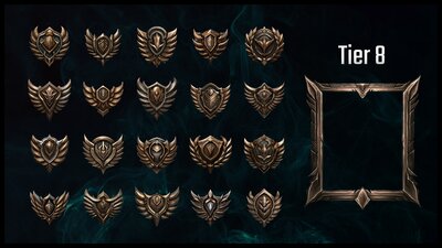 160 Game ranks icon/badges and 8 bonus frames 