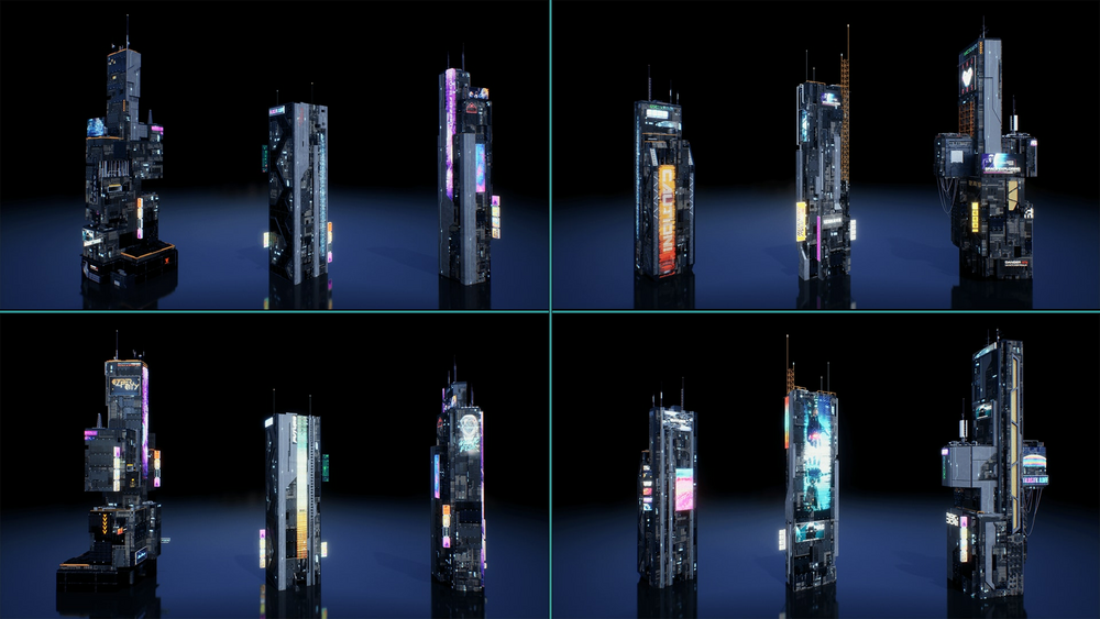 Scifi Cyberpunk Futuristic building Bundle 