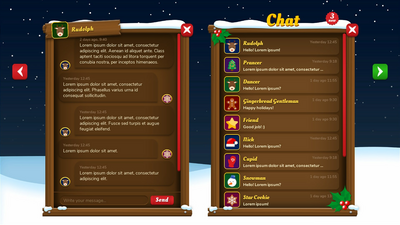 Christmas Xmas Winter GUI UI Kit + icons + widgets + PSD/AI source files 