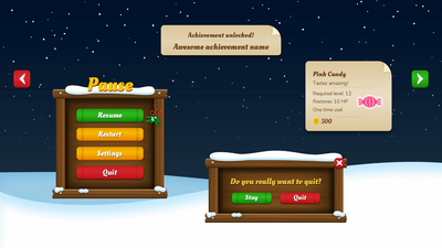 Christmas Xmas Winter GUI UI Kit + icons + widgets + PSD/AI source files 