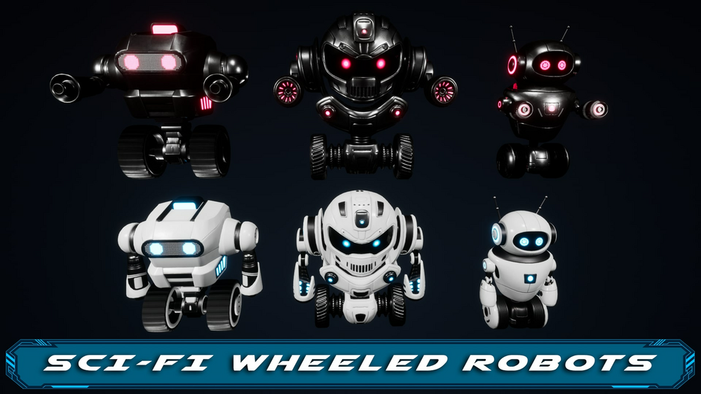 SciFi Robots Wheeled 