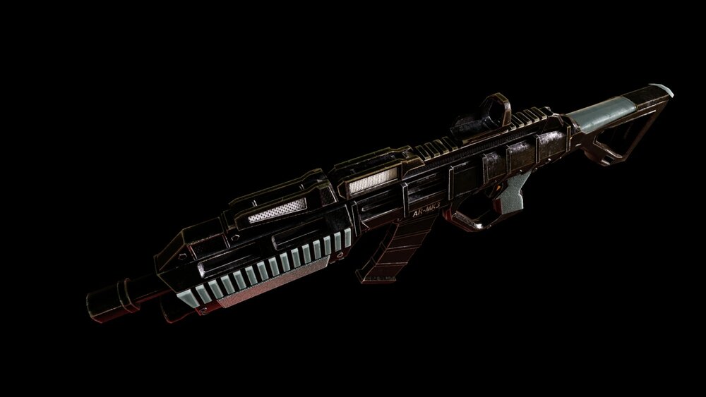 Sci-fi Futuristic Assault Rifle 