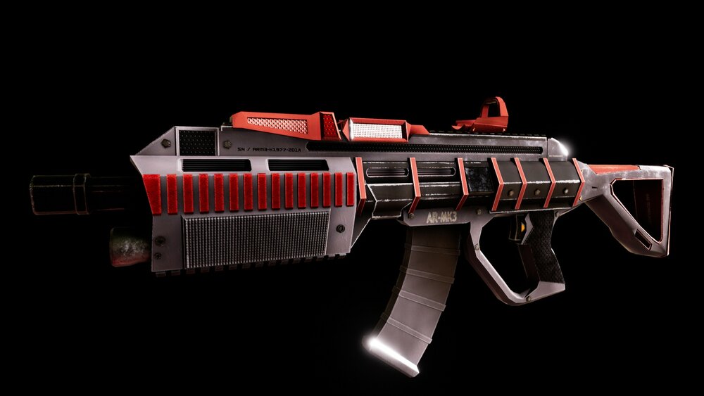 Sci-fi Futuristic Assault Rifle 