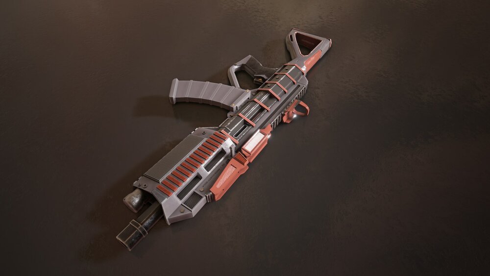 Sci-fi Futuristic Assault Rifle 