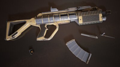 Sci-fi Futuristic Assault Rifle 