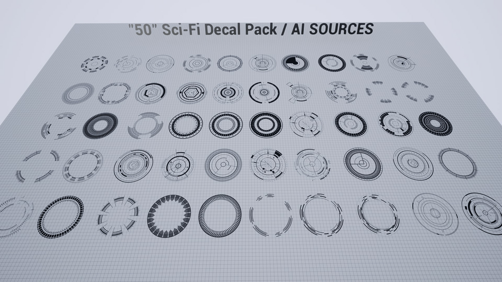 "50" Sci-Fi Decal Pack / AI SOURCES 