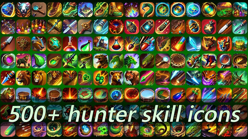 500+ hunter skill icons 