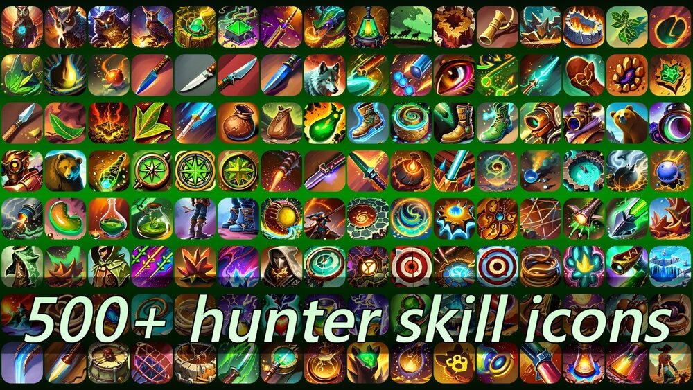 500+ hunter skill icons 