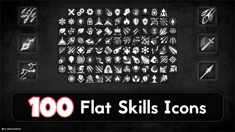 100 Flat Skills Icons 