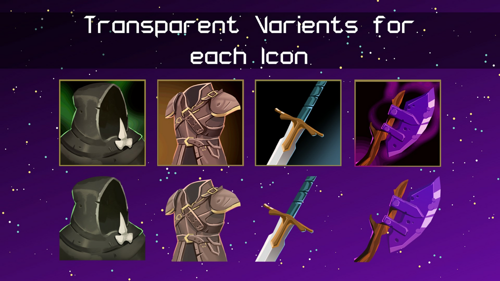 Hand Painted Armor & Weapon Icon Bundle 