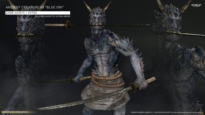 Ancient Creature 04 "Blue Oni" - Game Assets + Extra 