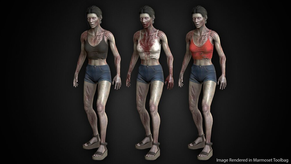 Female Zombie in Shorts 