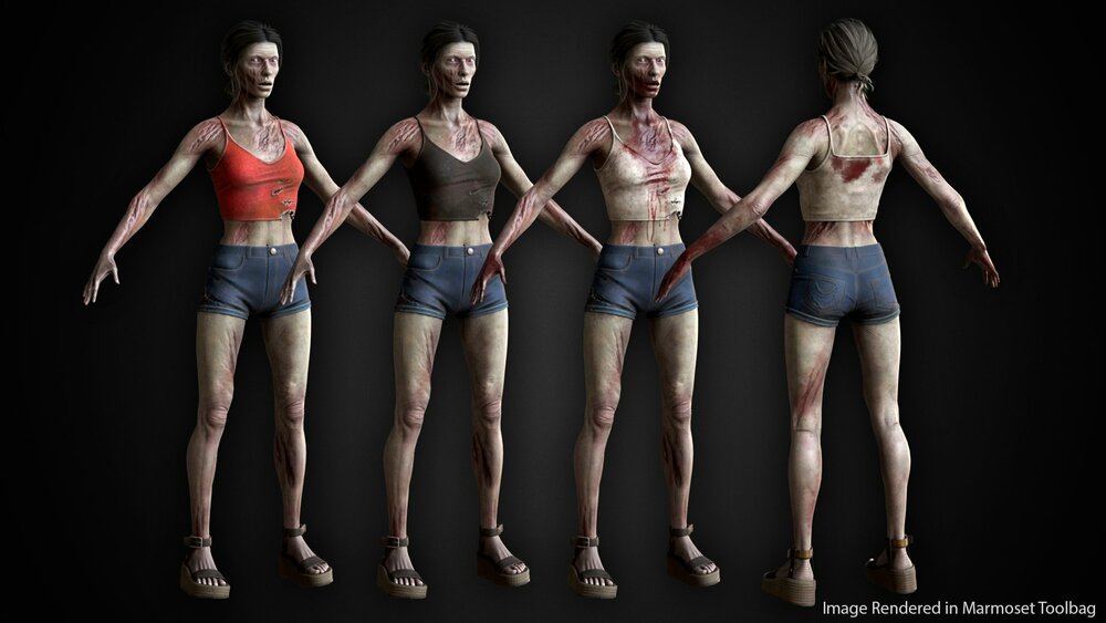 Female Zombie in Shorts 