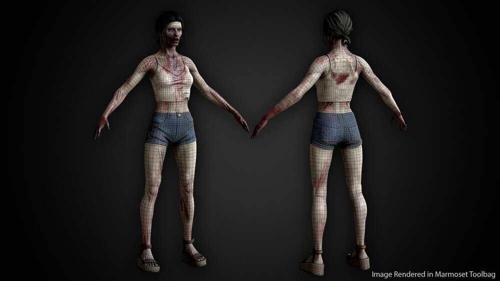 Female Zombie in Shorts 