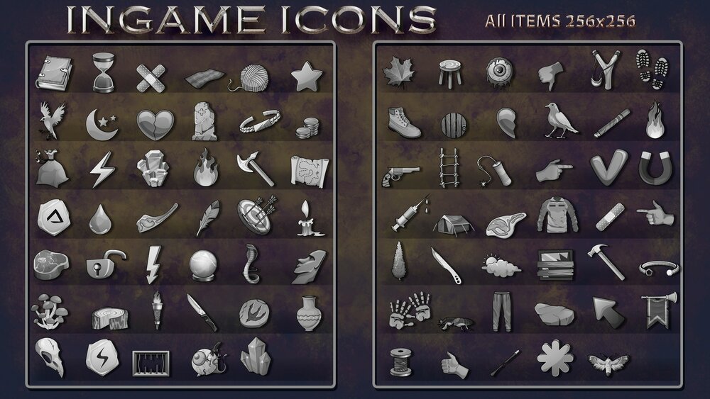 250 different Voluminous game icons 