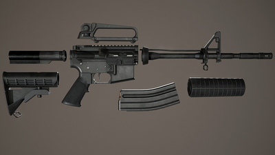 Animated FPS M4A1 Assault Rifle Pack 