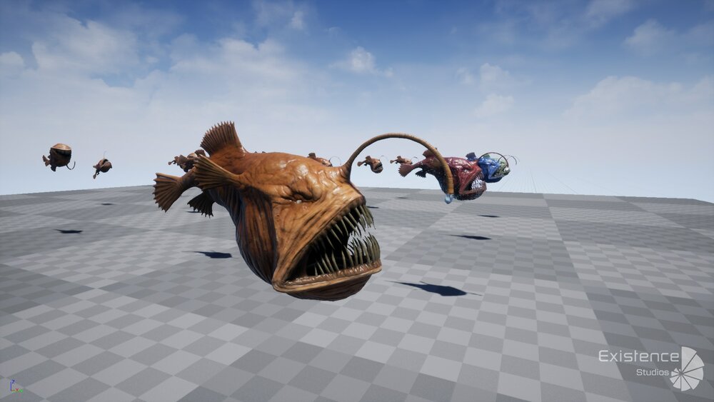 The Anglerfish 02 Curse. low poly fish. Ocean predator. Angler fish 3d model 